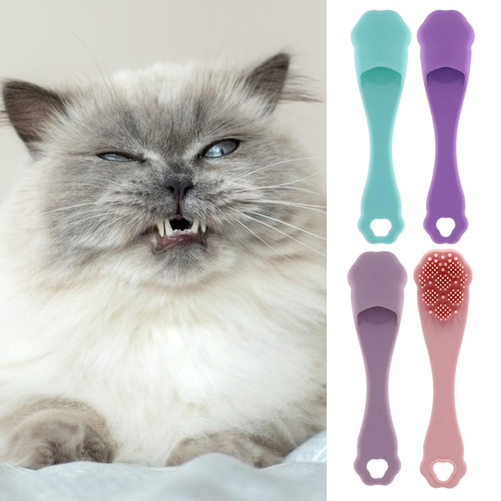 Spazzolino Da Denti Per Per Gatto, Pennello Per I Denti Dei Cani,Strumento Di Cura Orale Per Cucciolo - Spazzuccio Da Denti Dita A Setole Morbide Per La Pulizia Dei Denti Da Compagnia E La Cura O