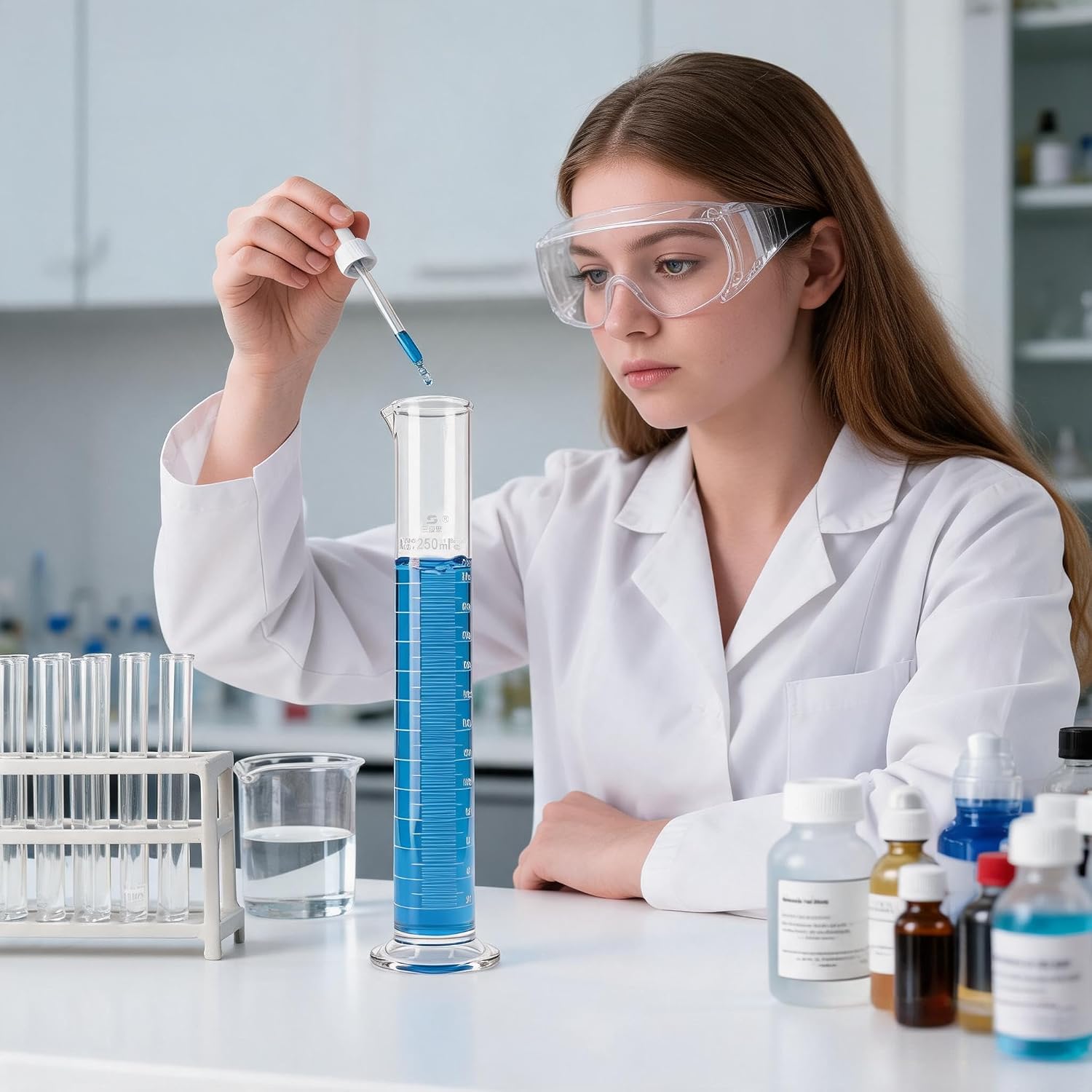 TISMART Glass Graduated Cylinder 100ml, Class A Borosilicate 3.3