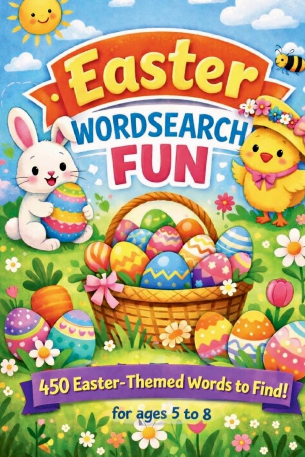 Easter Word Search Fun for ages 5 to 8: 450 Easter-Themed Words to Find. Fun Easter Puzzles for Children. UK Spelling