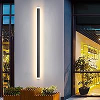 Vista 25 de Aipsun Paquete de 2 luces de pared exteriores, lámparas de luz exterior LED negras para montaje en pared, apliques de pared modernos para porche