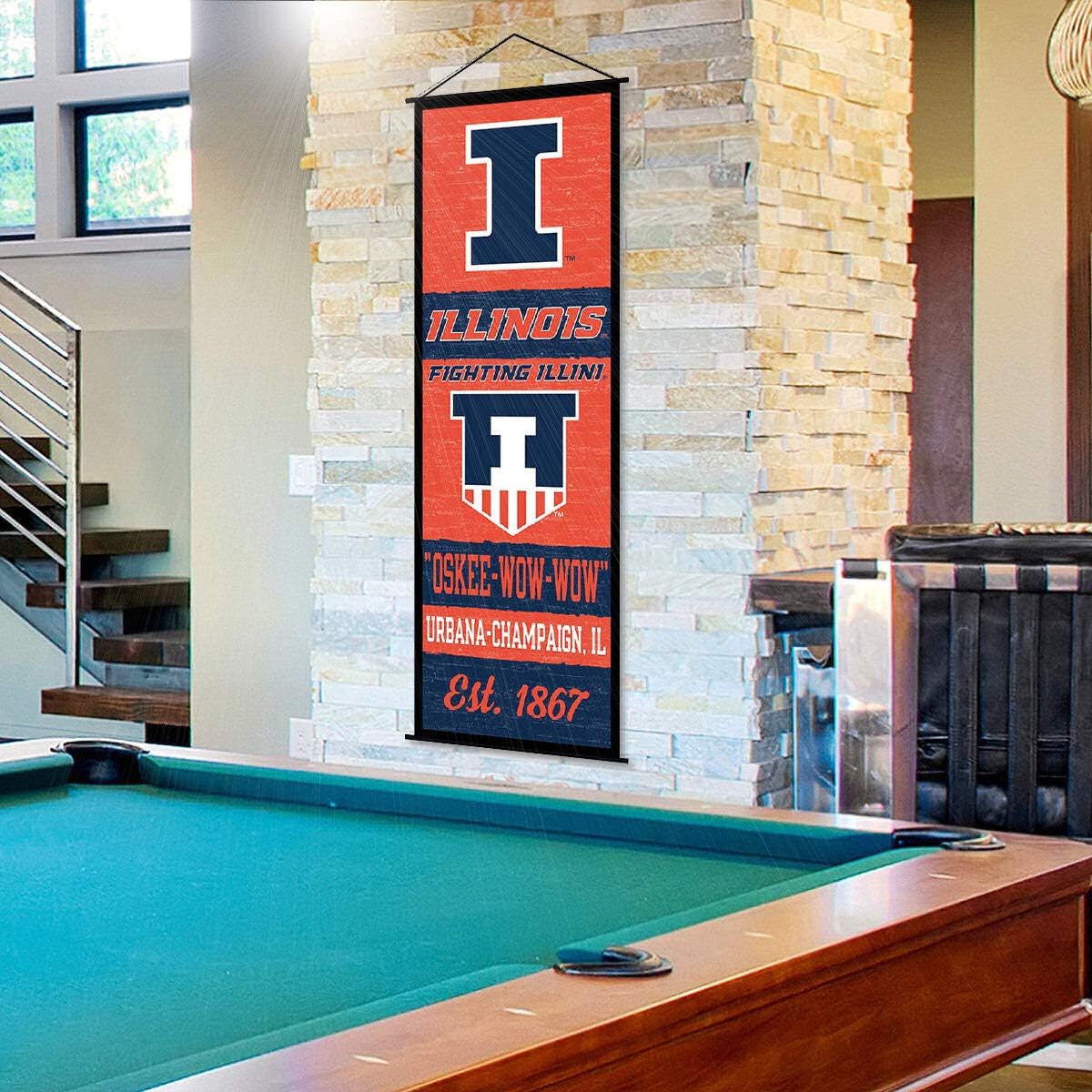 Illinois Fighting Illini Banner and Scroll Sign - Image 3