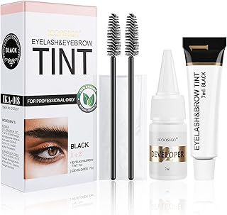 Duoffanny 2-In-1 Eyelash & Eyebrow Tint Kit, Professional Lash & Brow Color Kit, Lasting for 6 Weeks DIY Hair Dying for Salon Home Use 7ml (Black)