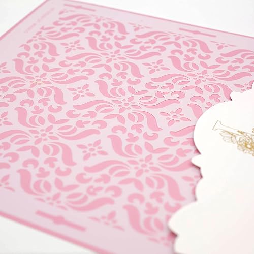 Miniatura 3 de Lacupella Plantilla de decoración de pasteles para pastel alto de crema de mantequilla, glaseado real, ganache, pintura, aerógrafo (Lorna)