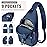 Pritent Crossbody Bags for Women Men Trendy Sling Bag Bakpack Casual Chest Bag with Convertible Shoulder Strap Travel Cross Body Bag for Hiking Traveling Outdoors(Navy Blue)