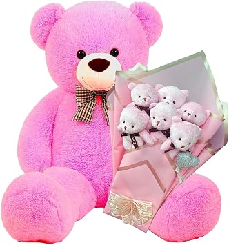 Sevimli 90 cm Pelu  Ay  ile Pembe Konsept Romantik Pelu  Ay c k Buketi Fu ya
