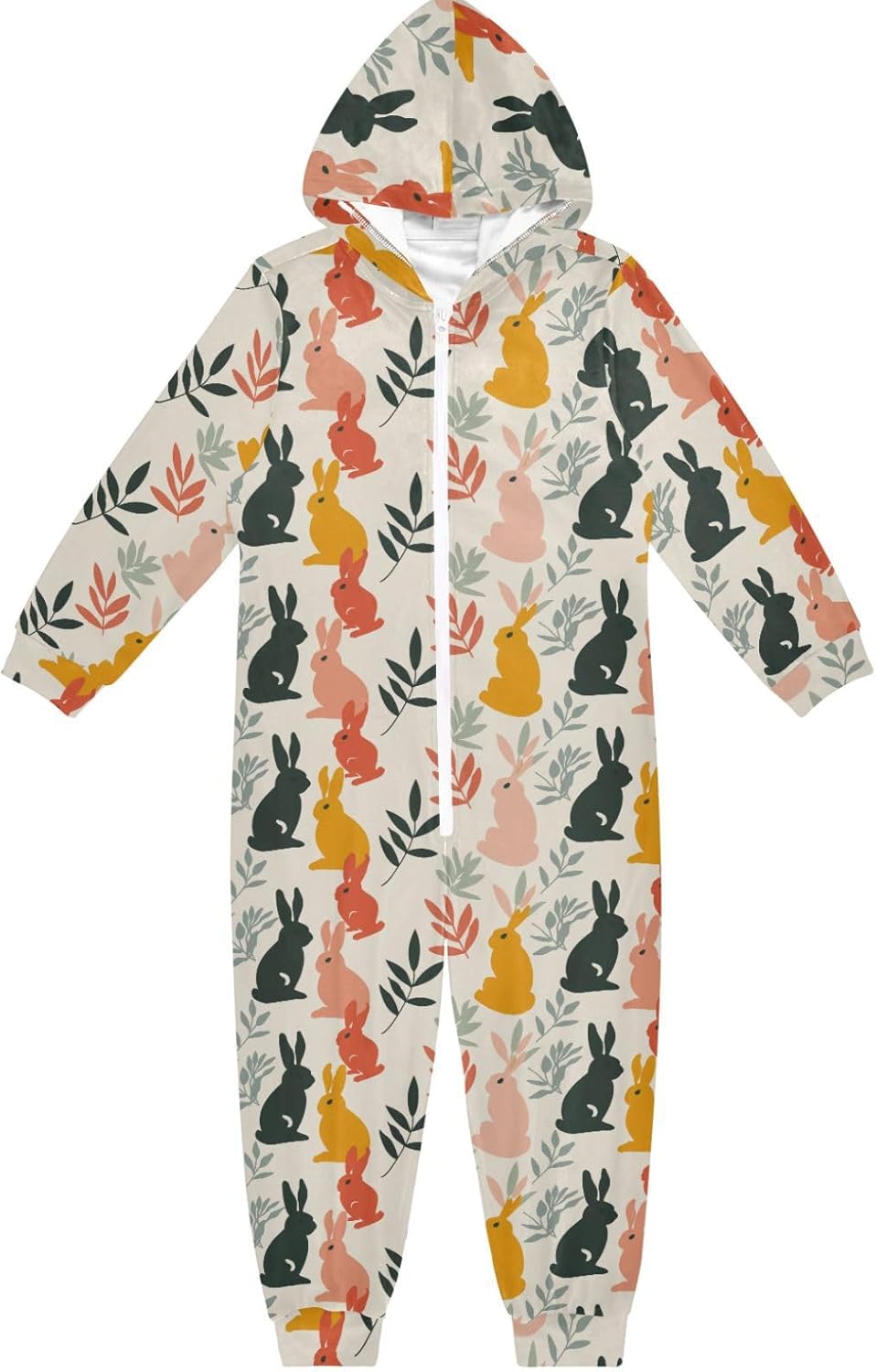 Unisex Pajama Zip Up Hooded Loungewear Sleepwear for Parties Sleepovers 4-14Y
