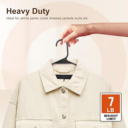 Miniatura 5 de HOUSE DAY Perchas de Plástico Premium Paquete de 10, Perchas para Ropa que Ahorran Espacio, Colgador Resistente para Abrigos - Organizadores de