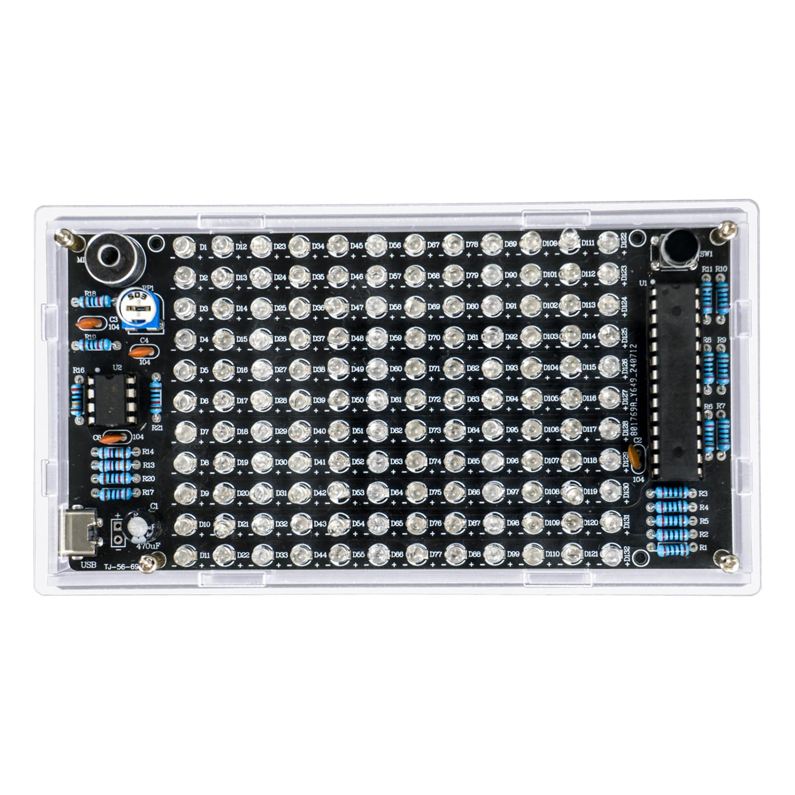 Music Reactive LED Panel Set Complete Soldering Project Set with Components for DIYer Enthusiasts DIYer Soldering Practice Led Projects