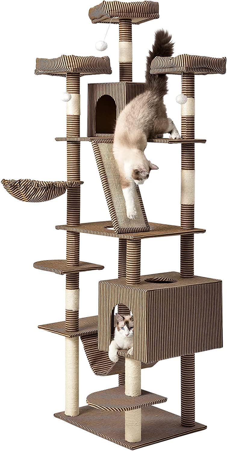 Buyoung Cat Tree for Indoor Cats Cat Trees and Towers for Large Cats, 78”MultiLevel Cat