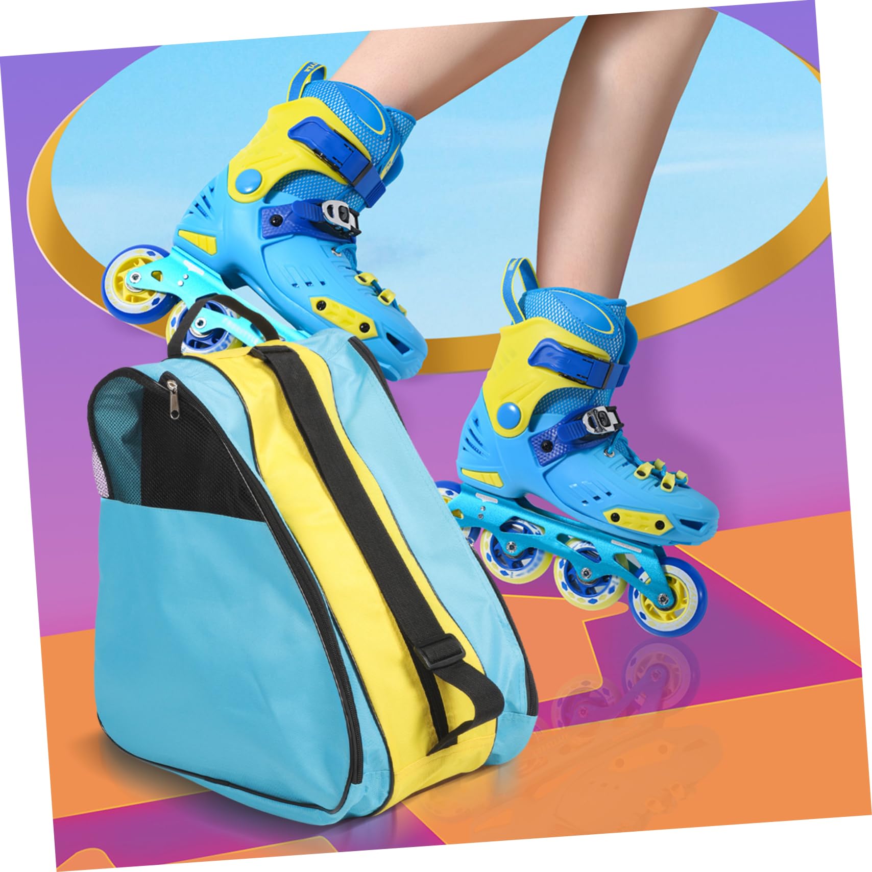 TOYANDONA Borsa per Pattini a Rotelle in Nailon, Comoda da Trasportare, per Protezione e Custodia, per Donna e Uso Sportivo