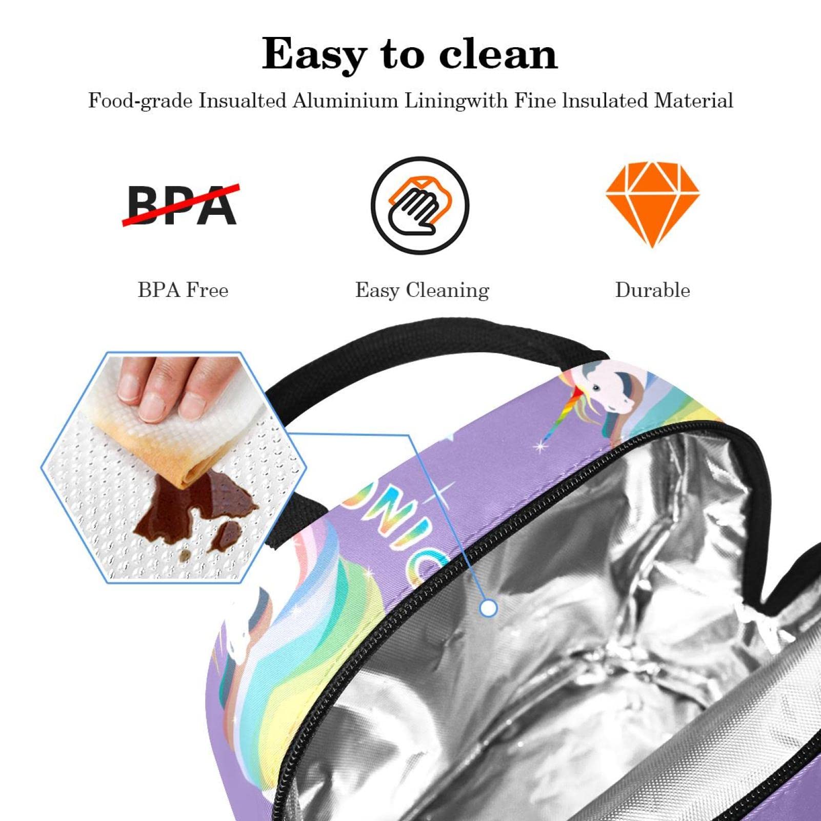 Borsa termica per il pranzo con motivo arcobaleno, impermeabile, a prova di perdite, borsa termica grande per la preparazione dei pasti per adolescenti, ragazzi, unisex, adulti