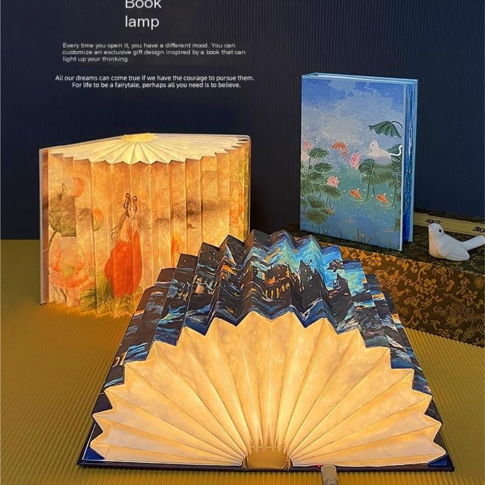 Flexible Cultural Creative Craft Gift: Ornament na biurko, lampka nocna do sypialni, lampka nocna, kreatywna składana lampka do książki(styl 4)