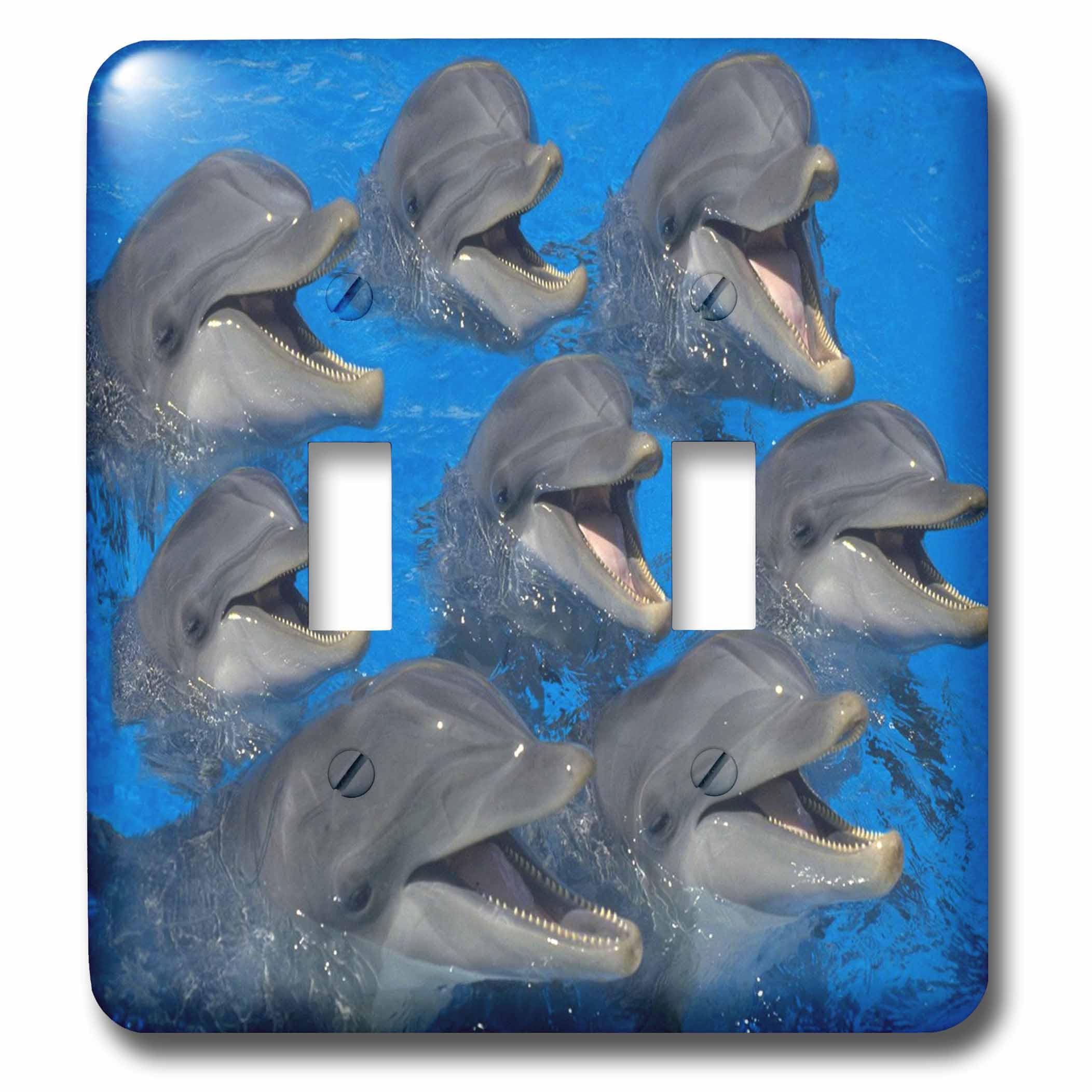 Interrupteur à bascule double Dauphins 3dRose Lsp_80229_2 design marin