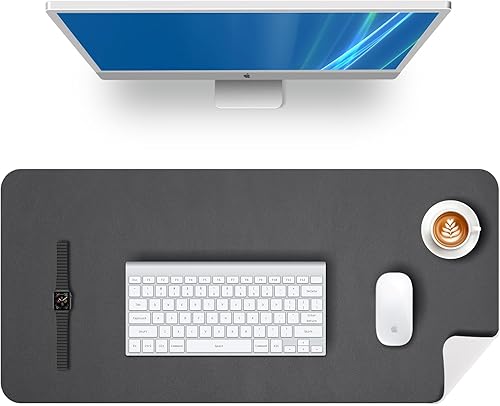 Miniatura 10 de KINGFOM - Protector de escritorio para oficina, organizador de cuero sintético secante con superficie cómoda para escritura