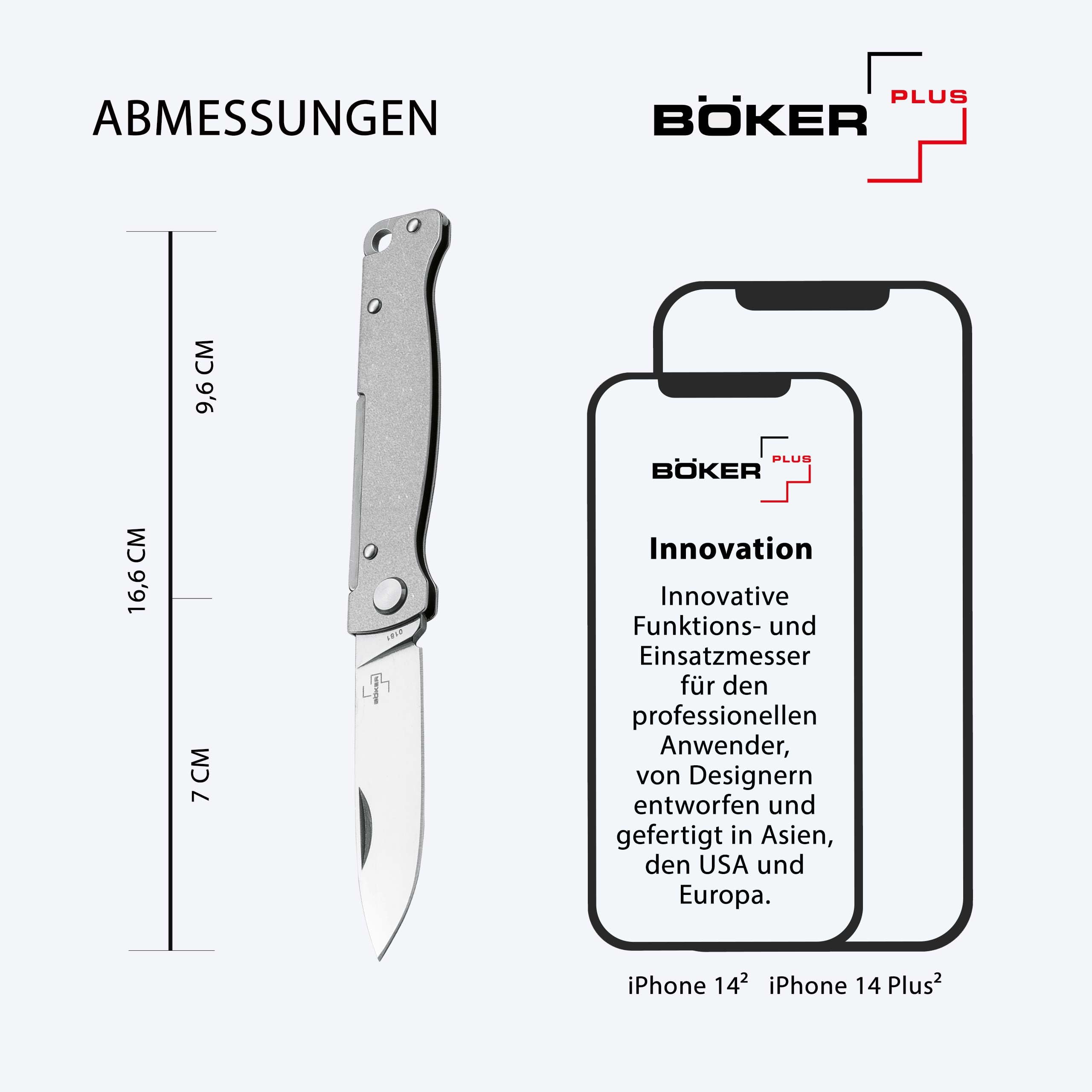 BÖKER PLUS Atlas Messer - kleines Slipjoint Taschenmesser - Klappmesser mit Metall Griff - EDC Vollmetall Messer - Vintage Sandvik Faltmesser
