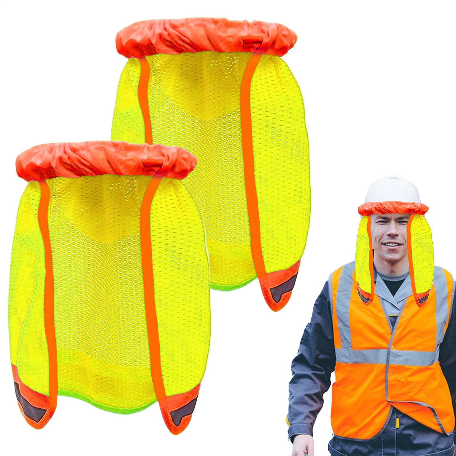 Visera Protectora para Casco,2 Unidades Visera Y Cuello Solar para Casco | Cubre Nuca Ajustable con Franja Reflectante Accesorio para Ciclismo Unisex