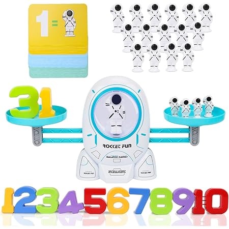 Amazon Nueplay 知育玩具 子ども バランスゲーム 子供オモチャ 男の子 おもちゃ 女の子 おもちゃ 早期教育 宇宙飛行士 天秤 数字 面白い 学習ゲーム てんびん Stem 教具 セット 幼稚園 保育園 孫 こども 贈り物 キッズ 人気 良い 誕生日プレゼント バランスゲーム