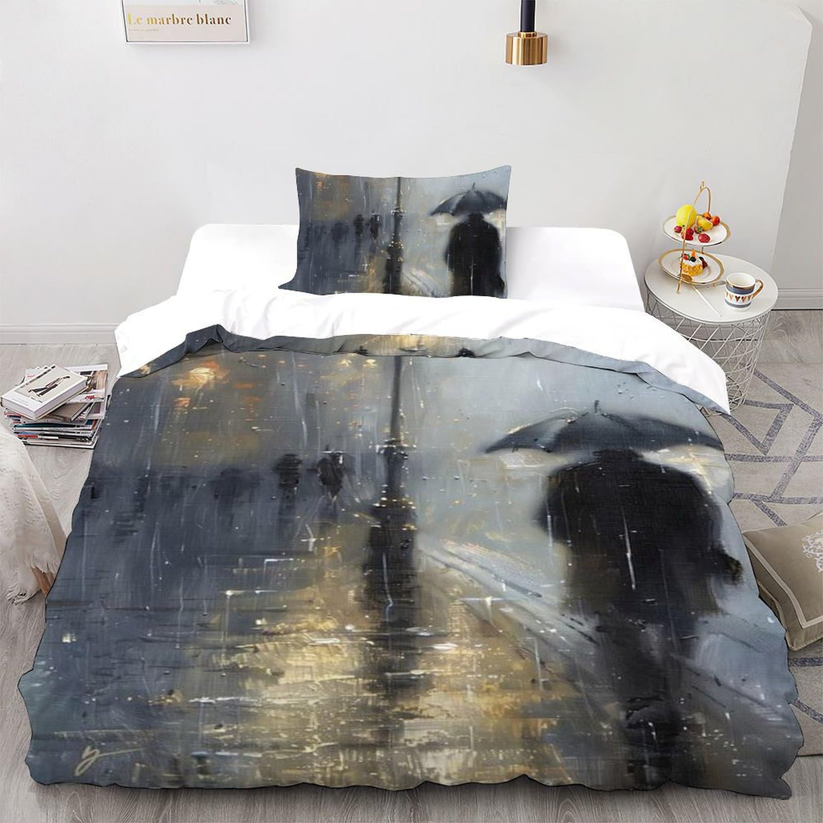 Housse de Couette Single Microfibre Silhouette Imprimé 3D 135x200cm