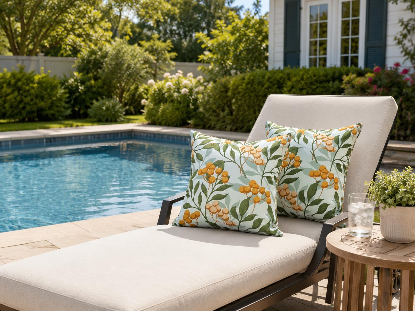 outdoor pillows, pack of 2 waterproof decorative throw pillows with inserts, 18”x18” square pillows for bed, couch, sofa and patio furniture kohala 18 x 18-inch