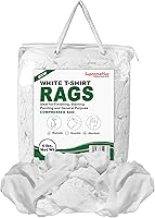 Vista 17 de Trapos de limpieza de camisetas blancas de primera calidad (caja de 10 libras), trapos de algodón blanco para limpieza, manchas, pintura, aceite