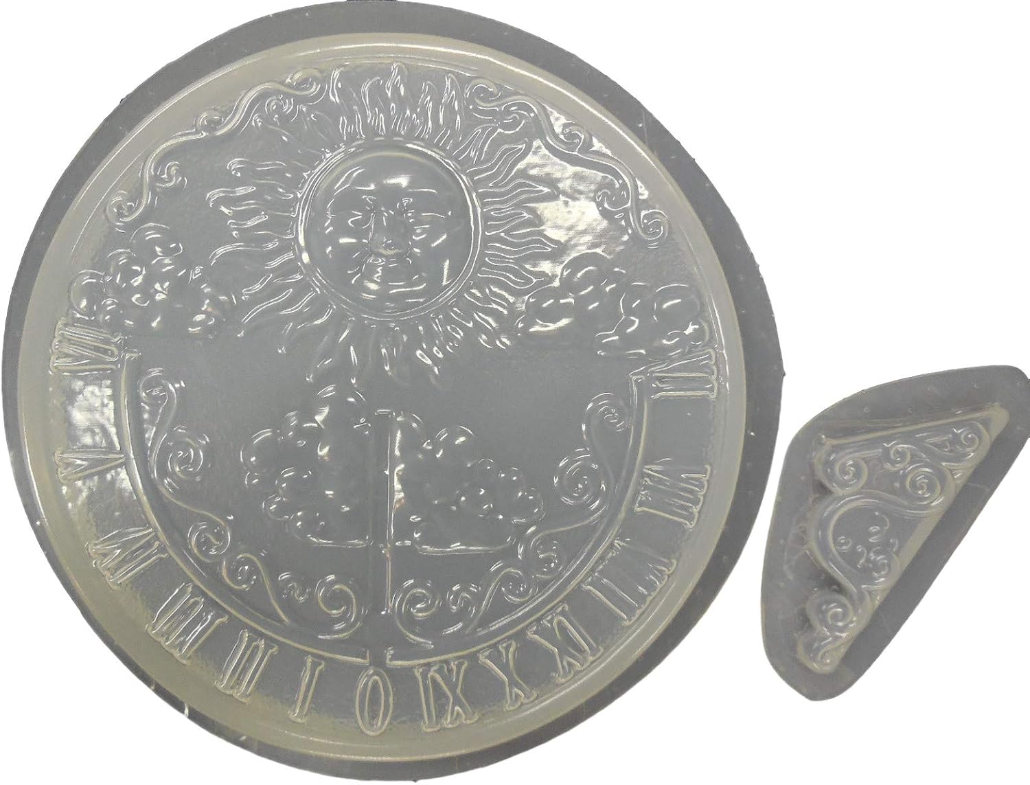 Sun & Cloud Sundial Plaque Plastic Craft Mold to use with Concrete to Make Stepping Stones 1051