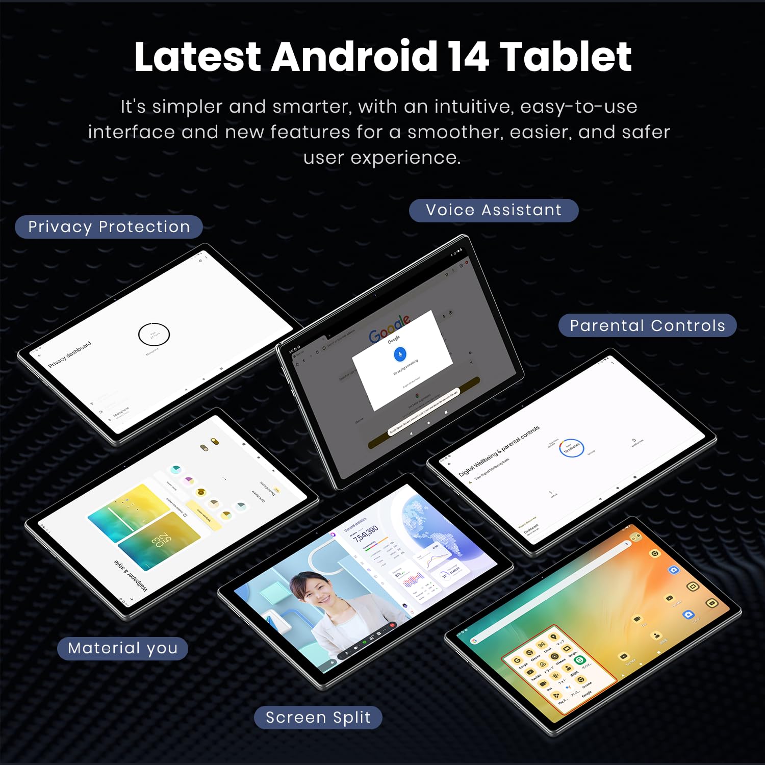 2025 Android Tablet, 10.1 Inch Android 14 Tablet Octa-Core, 12GB