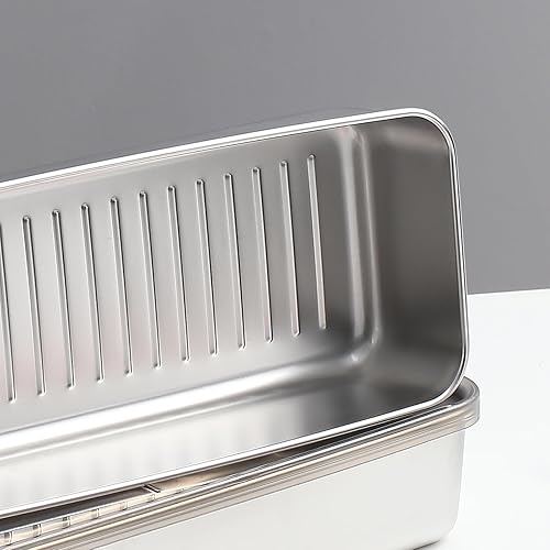 Miniatura 6 de Recipiente de almacenamiento de tocino para nevera, recipiente hermético de carne de delicatessen de acero inoxidable 304recipiente de