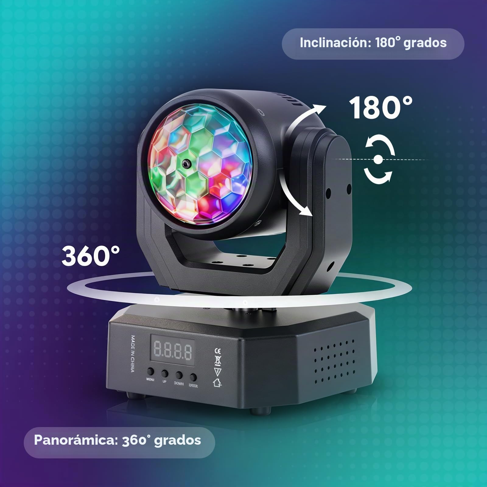 2PCS Cabeza Móvil LED 30W,DMX512 RGW Efectos de Iluminación,Con Control Remoto 5 Modos de Control Mini Cabeza Movil LED Discoteca Para Fiestas,DJ e Iluminación