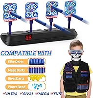 Vista 4 de Lehoo Castle Objetivos de tiro para pistolas Nerf, chaleco Nerf Targets para práctica de disparo, juegos de disparos electrónicos para niños, regalo