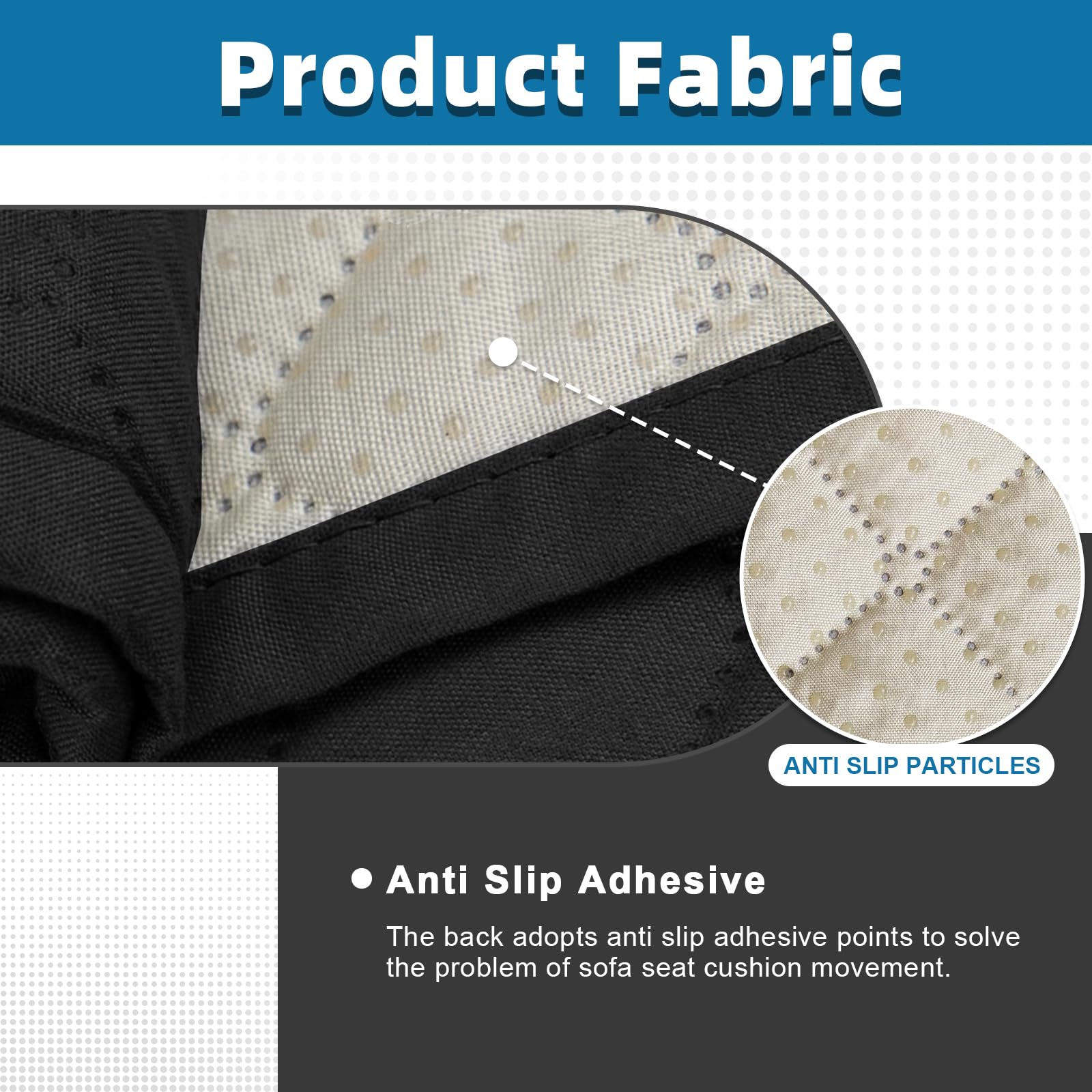 Jaotto Copridivano 2 Posti Impermeabile Copri Divano con Braccioli Fodere Copridivano Trapuntato con Tasche Laterali Copridivano Impermeabile per Animali,Nero