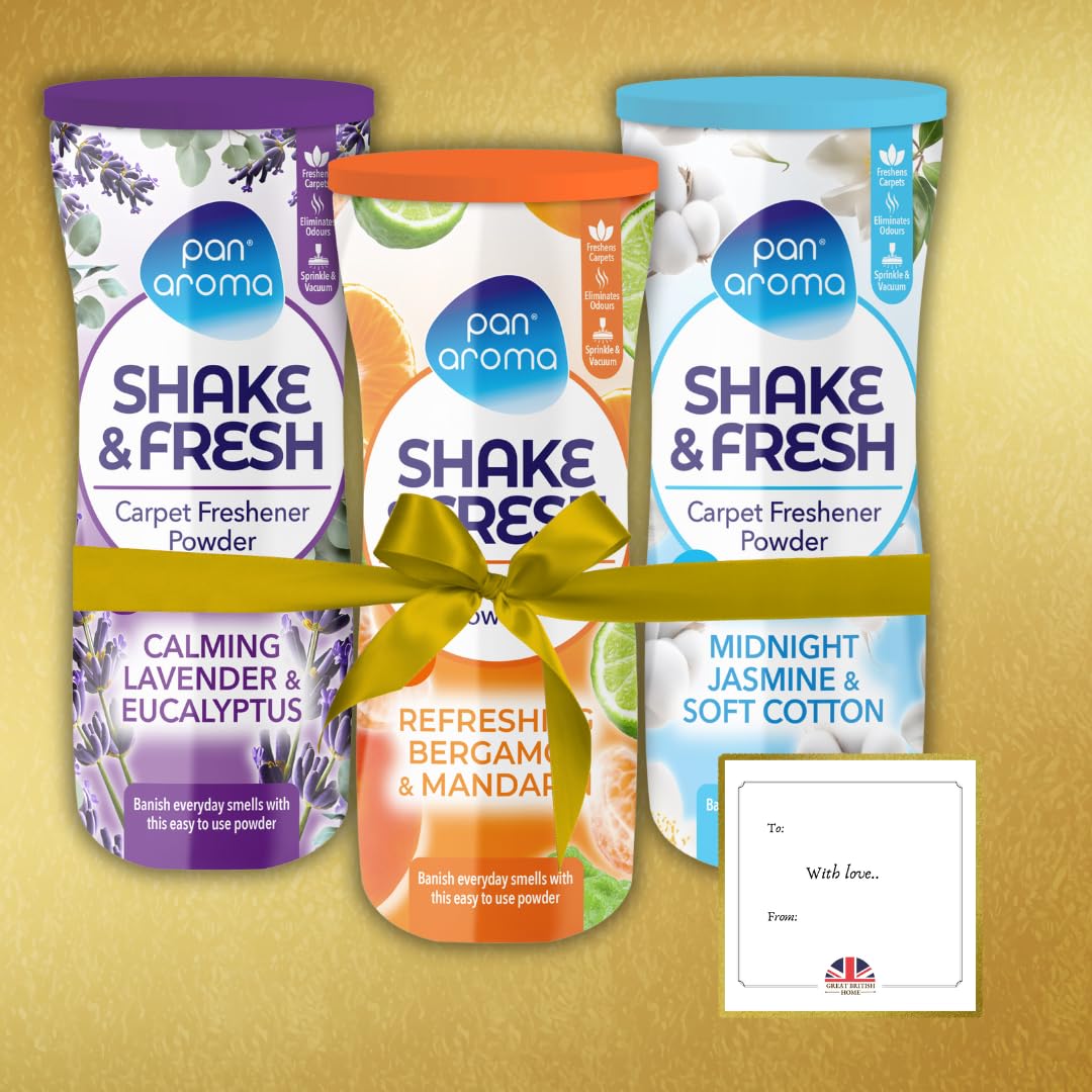 New Pan Aroma Shake and Fresh - Ambientador en polvo para alfombras, 500 g x 3 unidades, limpieza profunda de alfombras, polvo limpiador y desodorante | Shake n Vac | Fragancias mixtas de primera