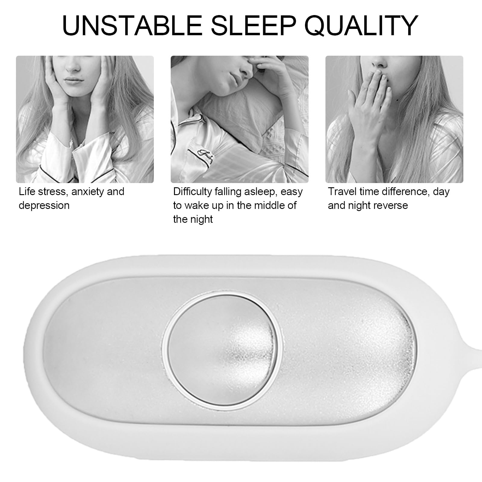 Appareil d'aide au sommeil, transport calme pour adultes, soulagement de l'anxiété, solution d'insomnie à micro-courants rechargeable par USB, aide au sommeil portable pour améliorer le sommeil