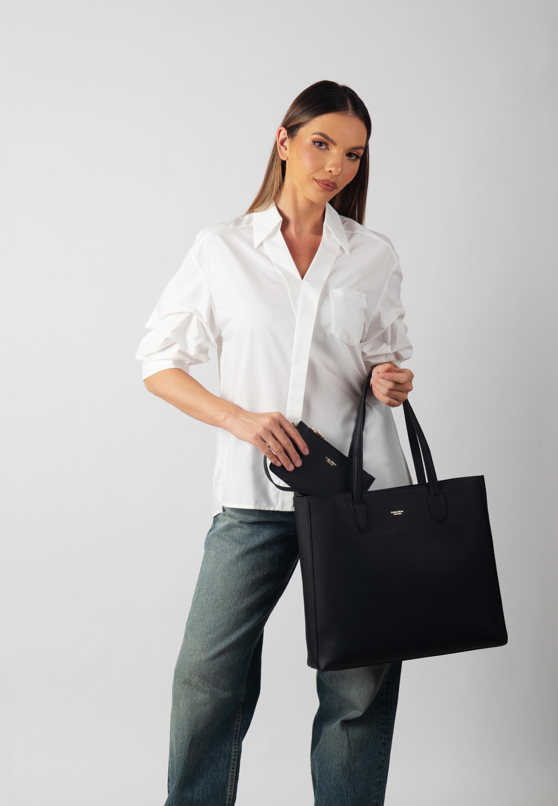 Carlheim, Gotland Genuine Leather collection, Evelyn Genuine Leather Handbag (Black)