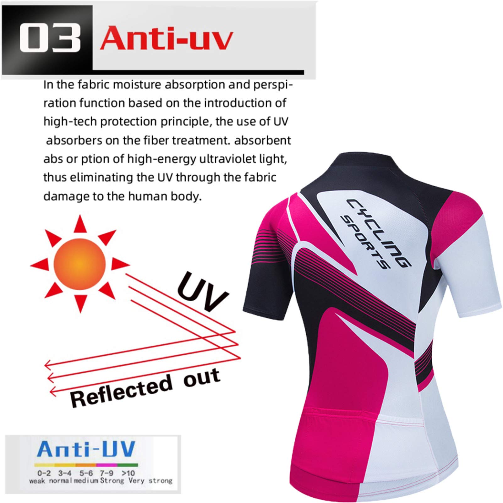 Sommer-Radtrikot-Set für Damen, kurzärmelig, mit 9D-Gel-gepolsterter Shorts, atmungsaktiv, durchgehender Reißverschluss, MTB-Fahrradbekleidung