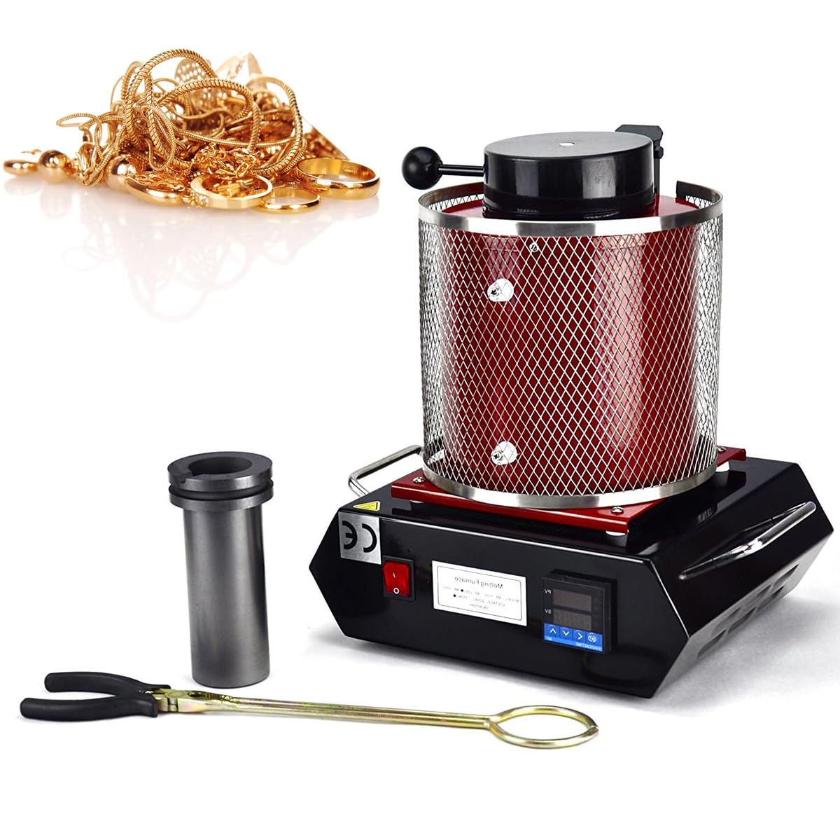 Four de fusion électrique avec creuset en graphite pour métaux précieux et ferraille