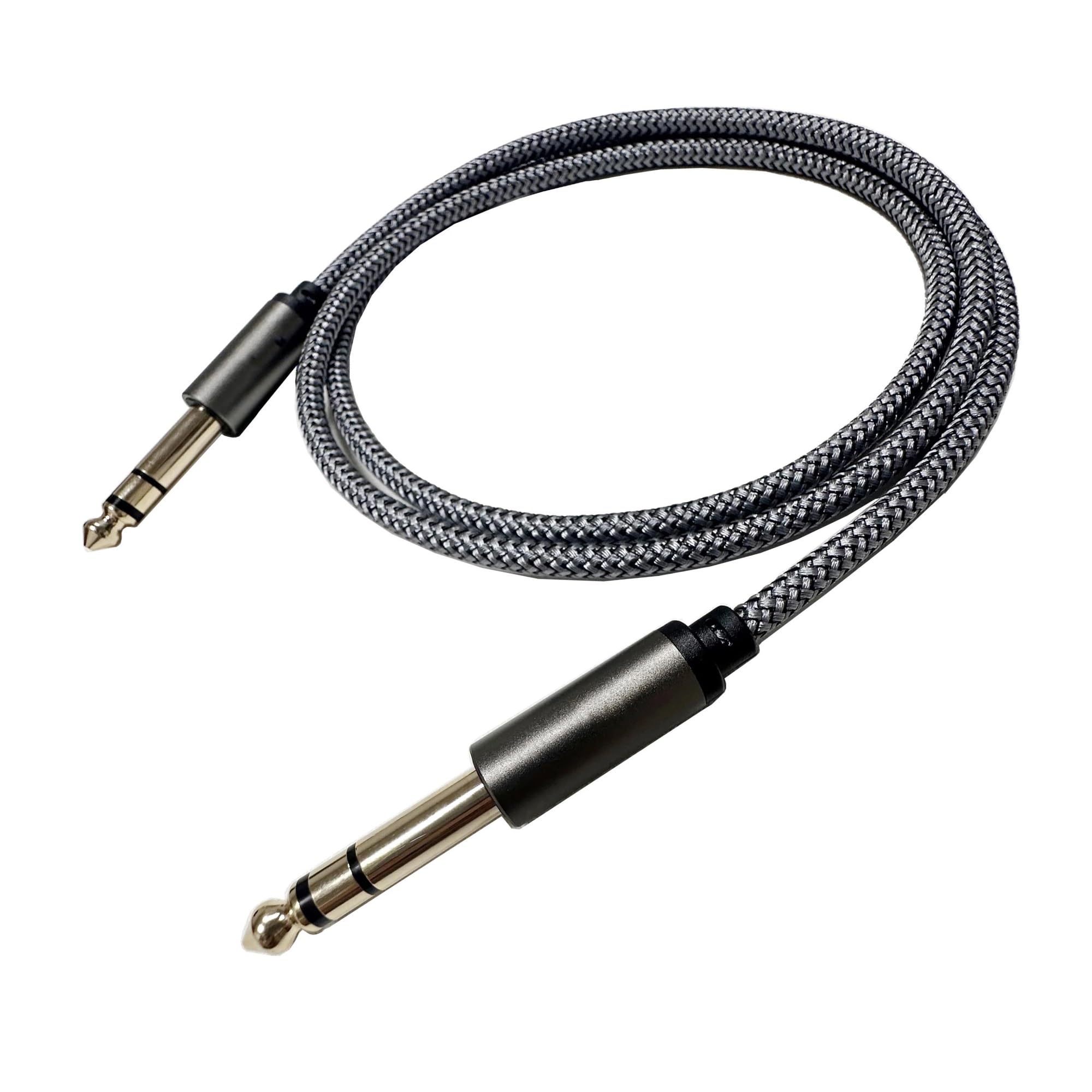 Guitarra Eléctrica Cable De Bajo Ángulo Recto TRS 1/4 Pulgadas Cable Interconexión Estéreo Salida Macho 6,35 Mm | Cable de guitarra (tipo 4,6 m)