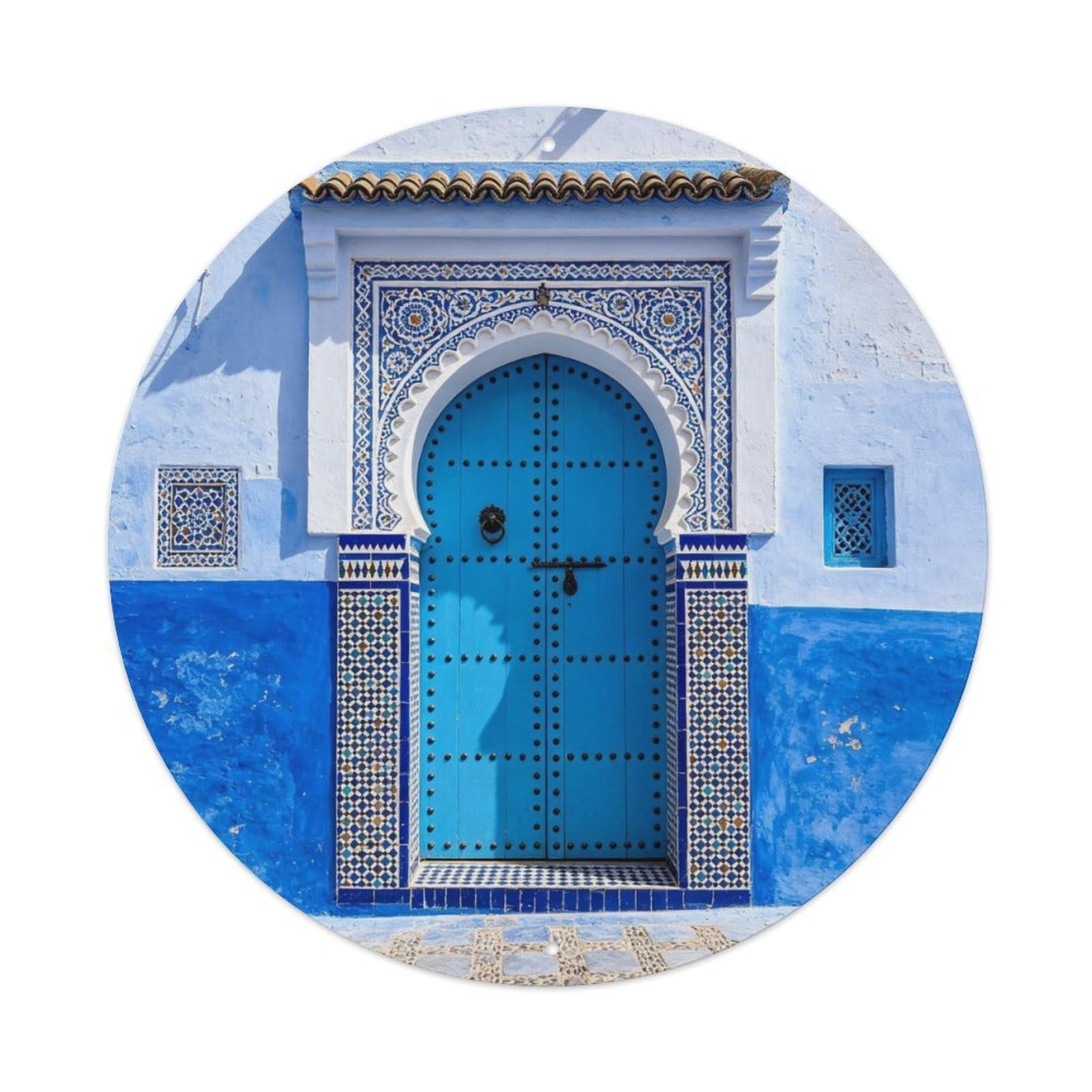 Moroccan Blue Door Metal Tin Sign Plaque
