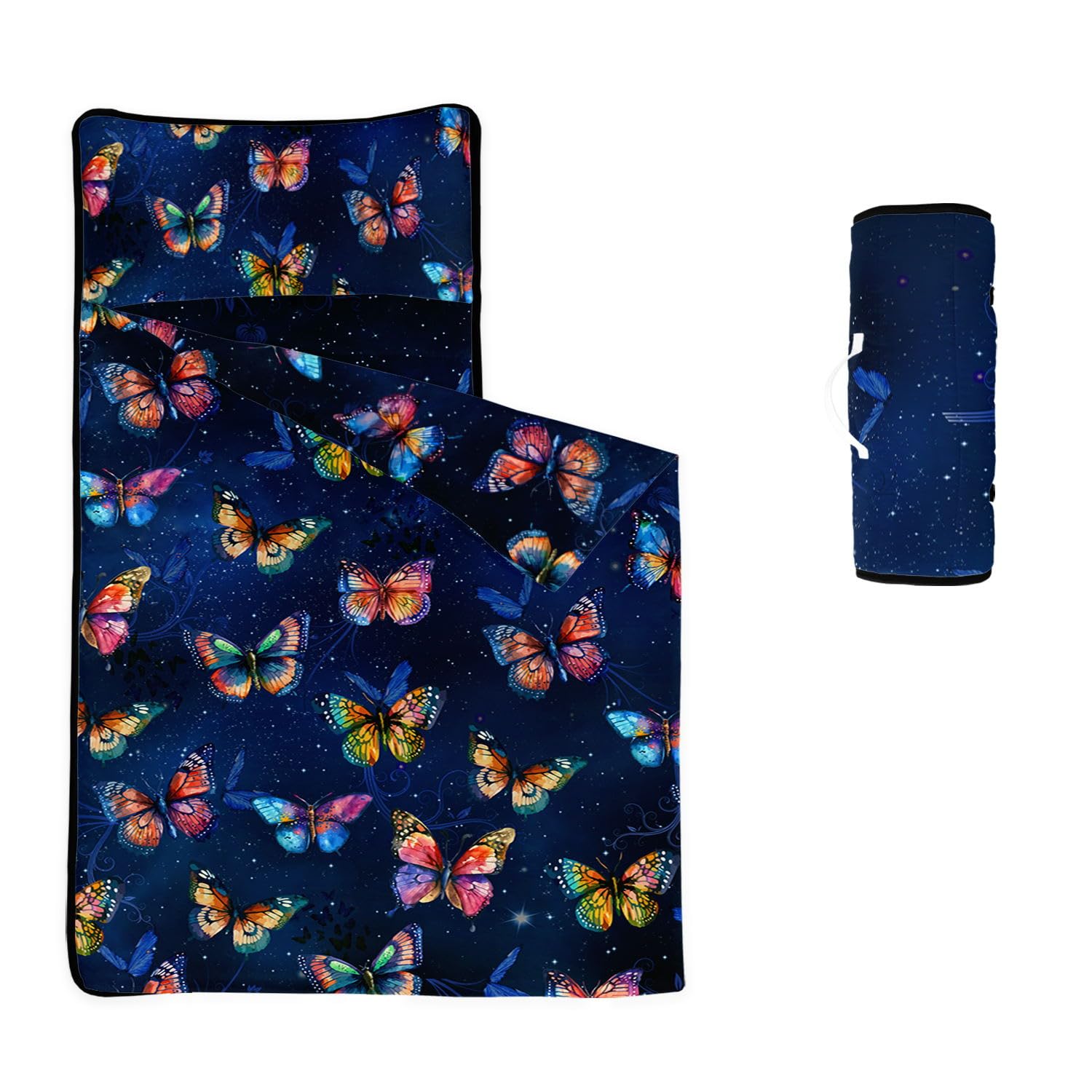 HOSIMA Nap Mat -Colorful Butterfly Sleeping Bag with Removable Pillow - Daycare and Sleepovers Preschool Kindergarten Bedding Set for Kids Toddler Boys Girls(Butterfly22 Standard) โ image 1
