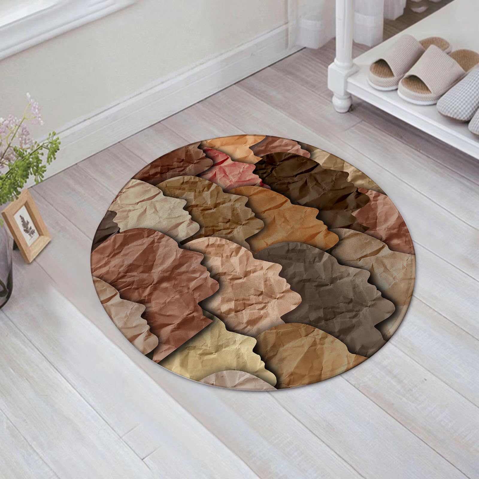 EMFSLA Bath Mat 24x24 in,Black history month celebration of diversity and African culture pride as a multi,Non-Slip Bathroom Mat Machine-Washable,Ultra Soft and Water Absorbent Bath Rug for Bathroom