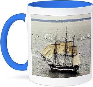 3dRose mug_43785_6 "USS Constitution" Two Tone Blue Mug, 11 oz, Multicolor