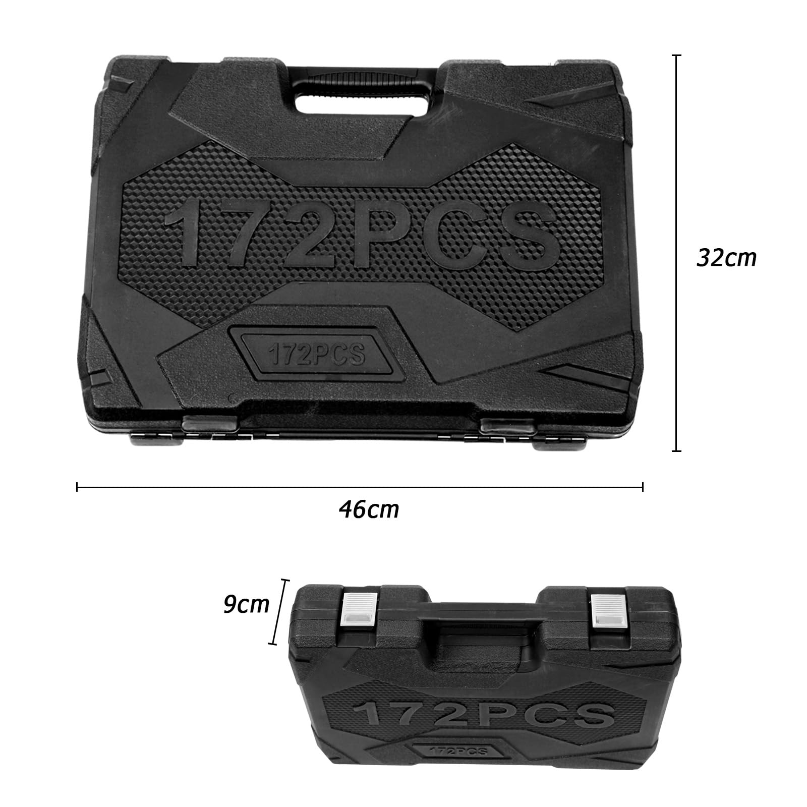 Zestaw nasadek 58 sztuk z 1/2" + 1/4" klucz grzechotkowy i zestaw końcówek śrubowych, uniwersalne uszczelki, przedłużki, klucze sześciokątne i drążek ślizgowy do samochodu DIY (172 szt.)