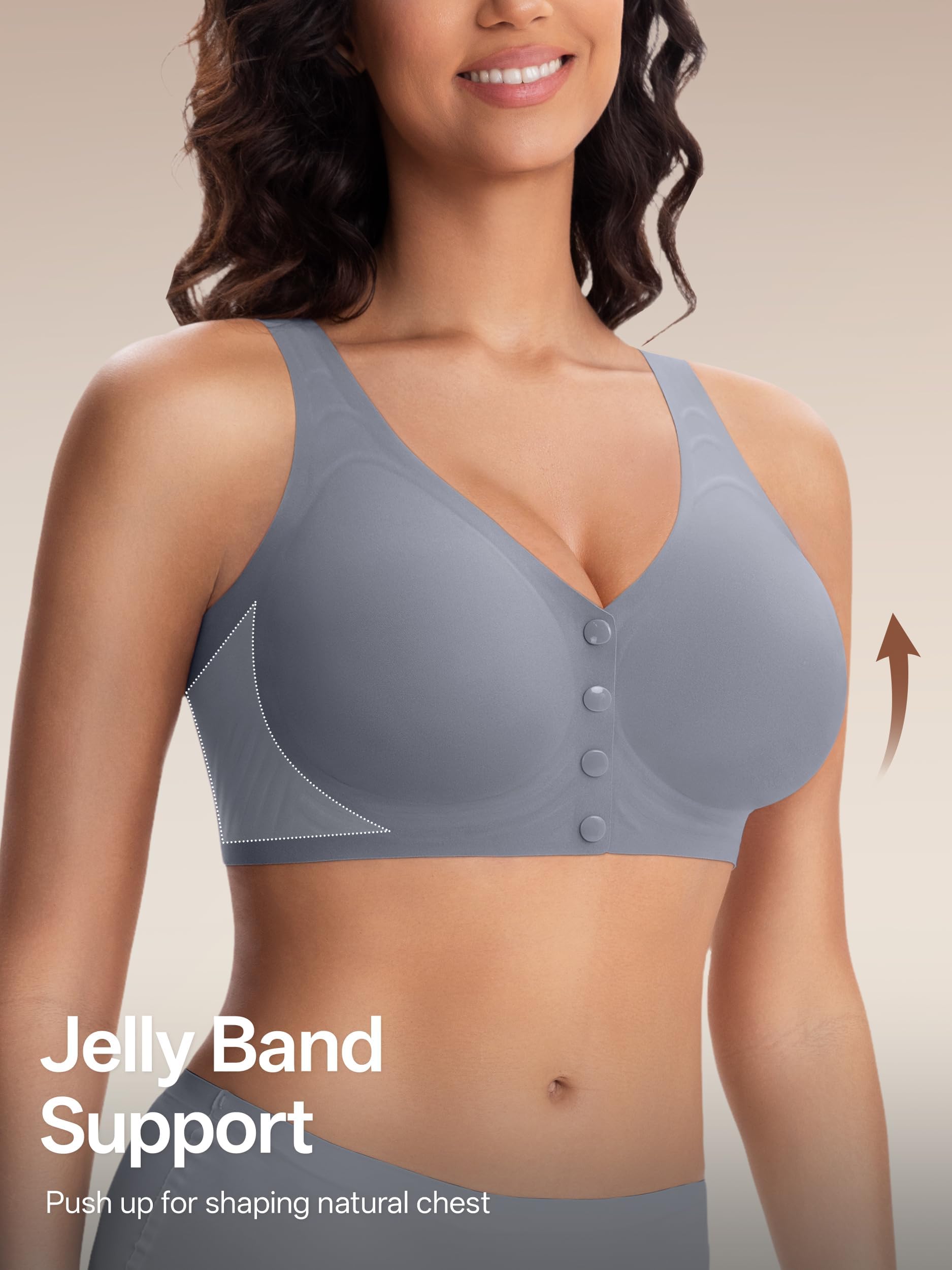 Angelhood 3 Packungen Jelly BHs für Frauen nach Operationen mit
