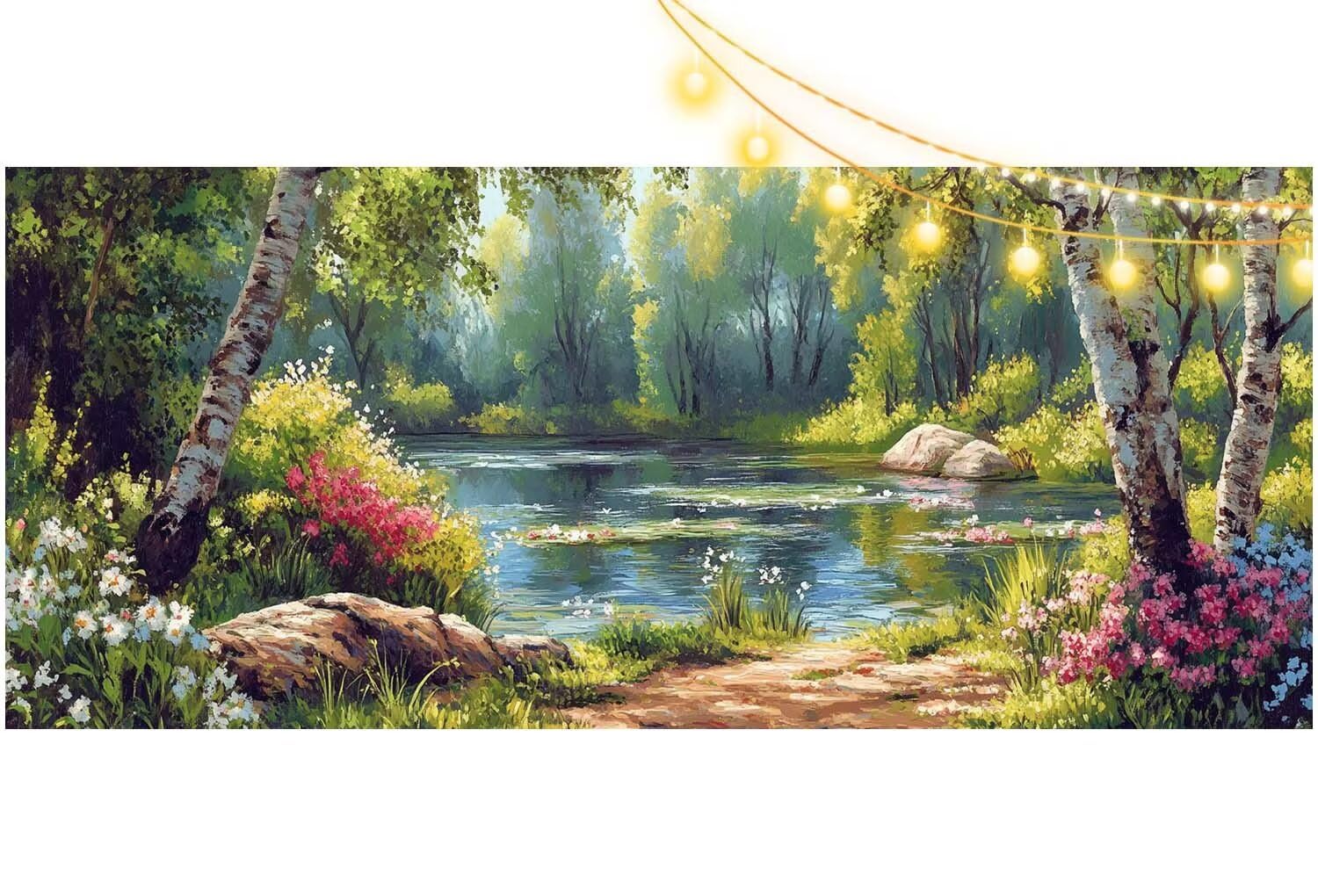 Diamond Painting Adulte Grand Format 200 x 100 cm, Diamond Painting Forêt Peinture Diamant, Broderie Diamant Kit Complet 5D DIY Cristal Peinture Point de Croix pour Décoration Murale Maison Fleur m272