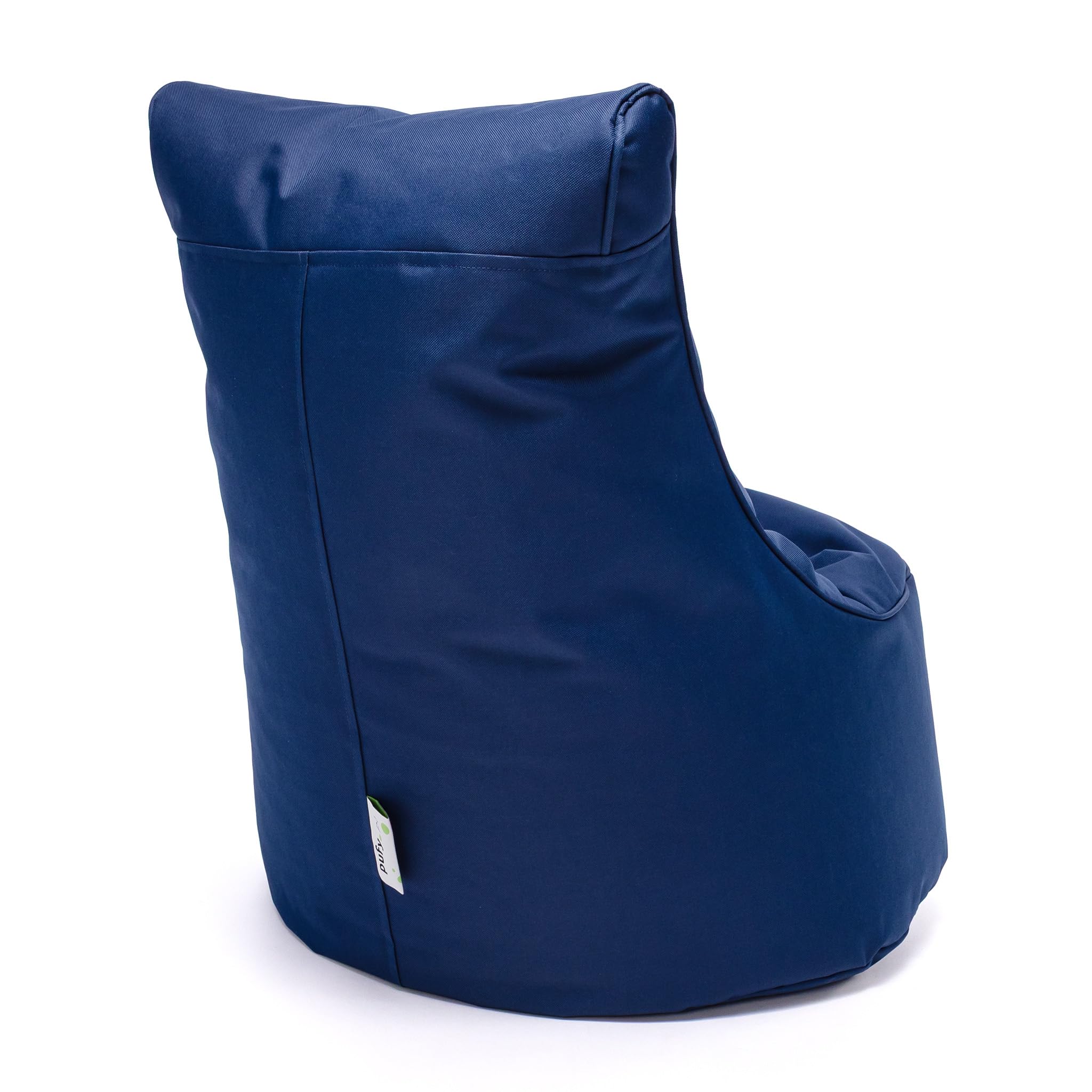 Ecopuf - Pouf avec dossier haut en polyester - Rembourrage en boules de polystyrène - Schtroumpf pour s'asseoir adapté pour l'extérieur et l'intérieur - Petite taille 65 x 75 cm, couleur bleue