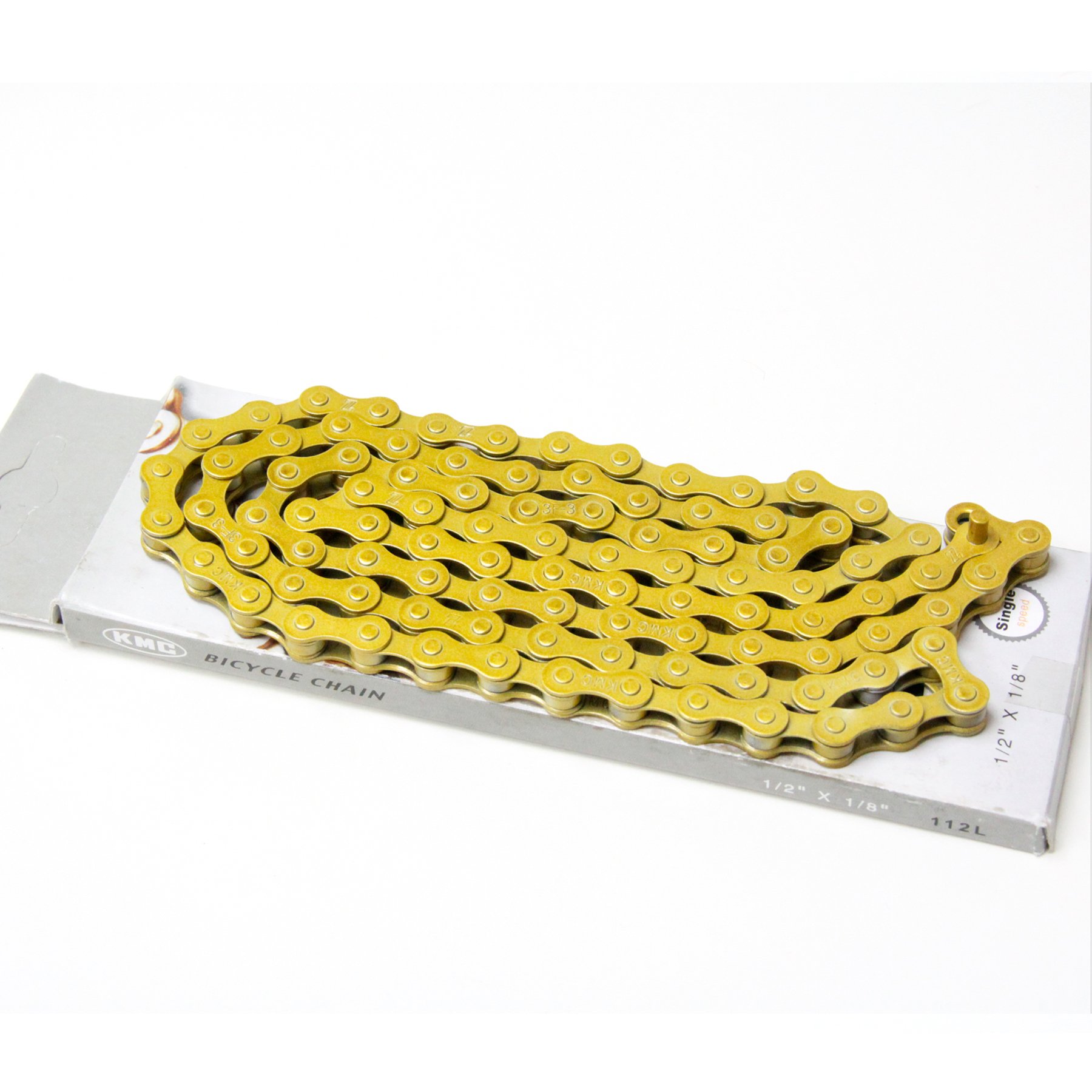 KMC Z410 Bicycle Chain (1-Speed, 1/2 x 1/8-Inch, 112 Links) (Gold)