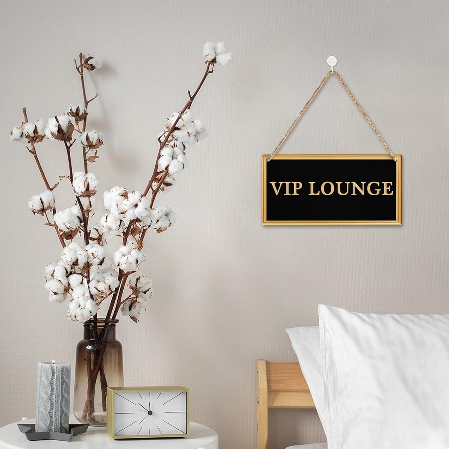 VIP LOUNGE Decorative Wood Sign Home Decor Hanging Plaque Wood Door Plaque 12 x 6 Inch image 5