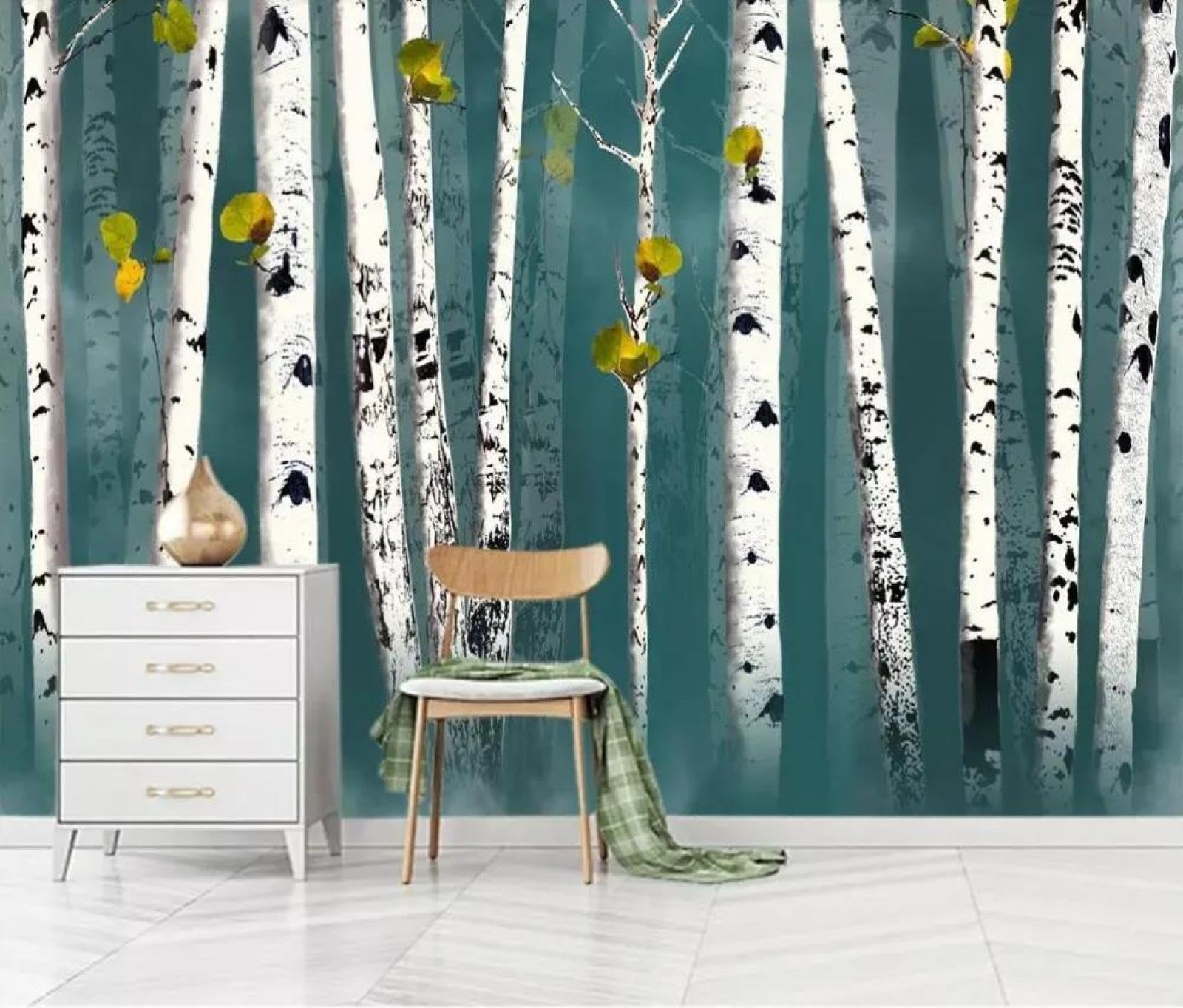 Papier peint mural 3d woodland en tissu non tissé haut de gamme pour grand mur d'arrière-plan