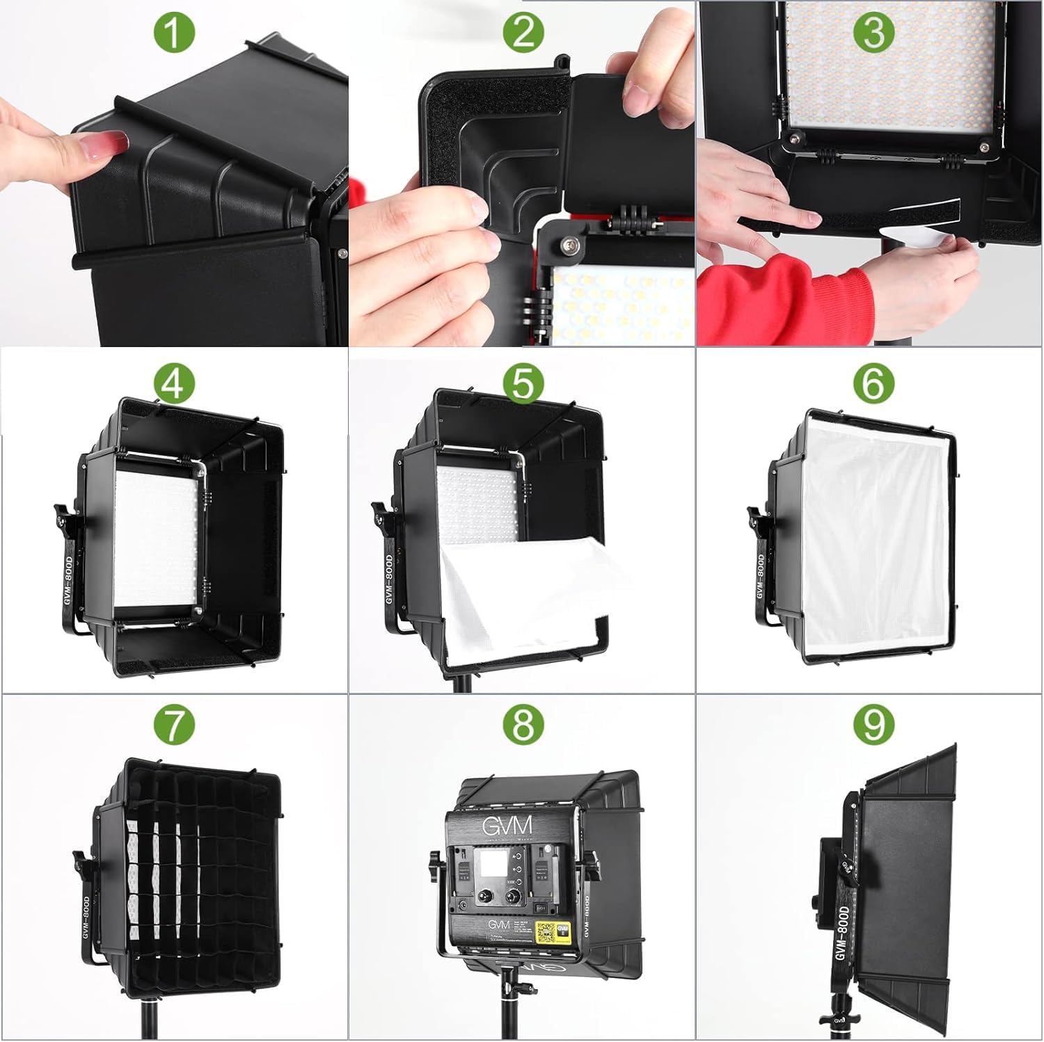 GVM Photography Lighting - Softbox para Iluminación de Vídeo LED Serie 800D, 480LS, 560AS, Accesorios para Iluminación de Vídeo 800D, 480LS