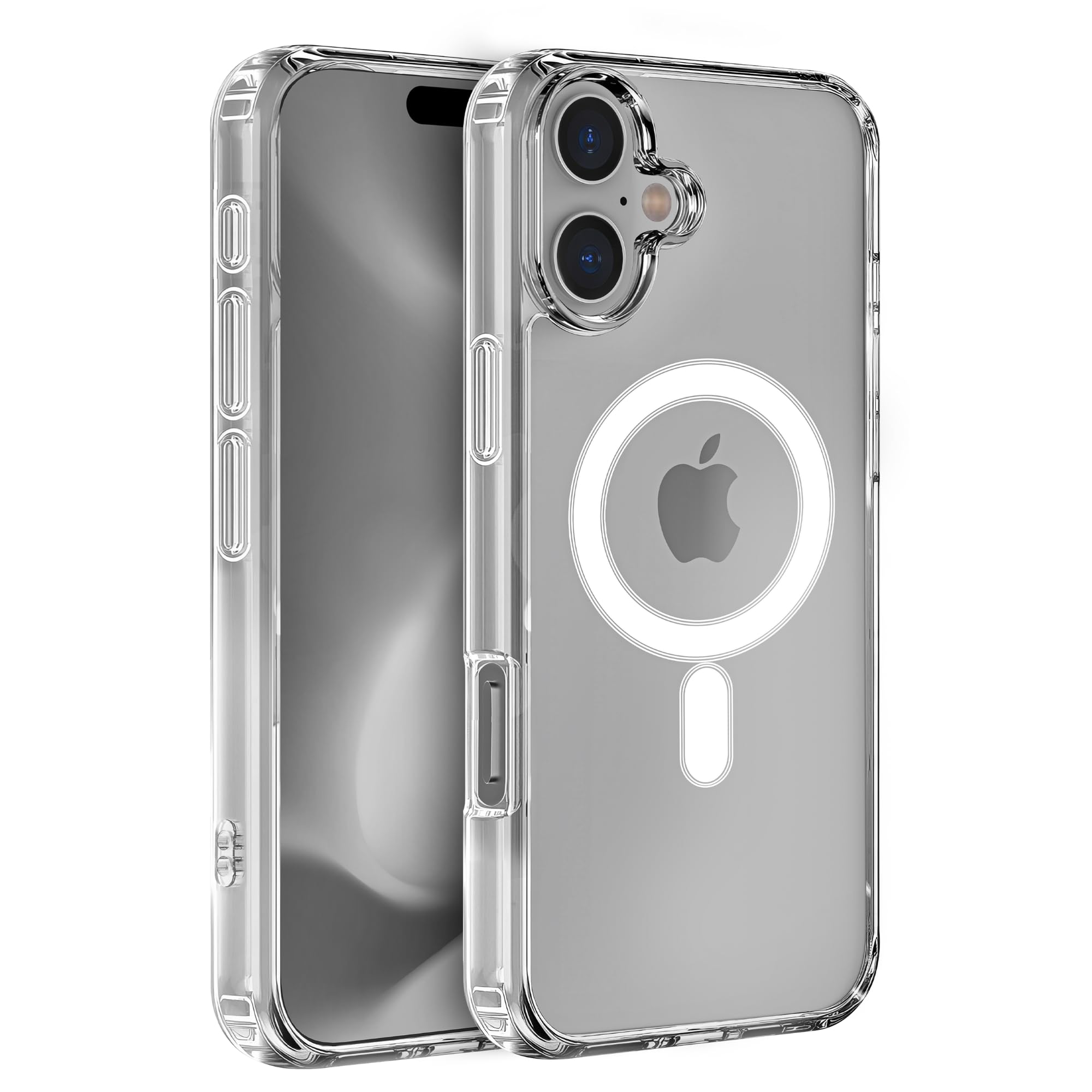PHONILLICO Etui do iPhone'a 16 i 2 szkła hartowanego, ochrona ekranu i 2 osłony aparatu, zintegrowane koło magnetyczne