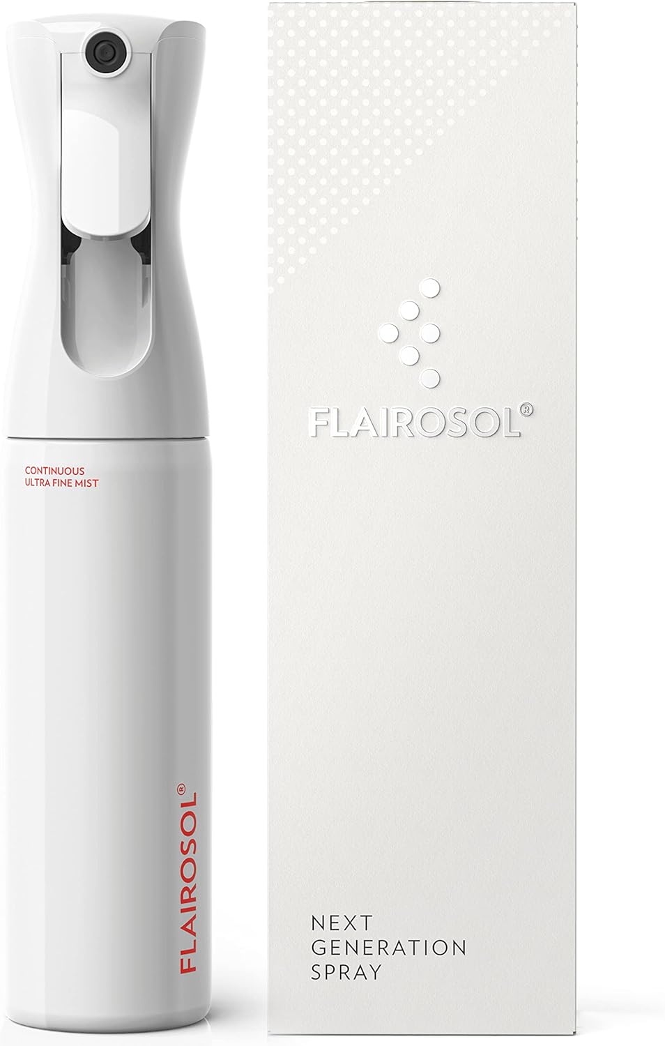 FLAIROSOL, The Original, 2 Pack Spray Bottle, Continuous Mister for Hair and Beauty, Home care and 1,001 uses, 10 oz, White Bottle